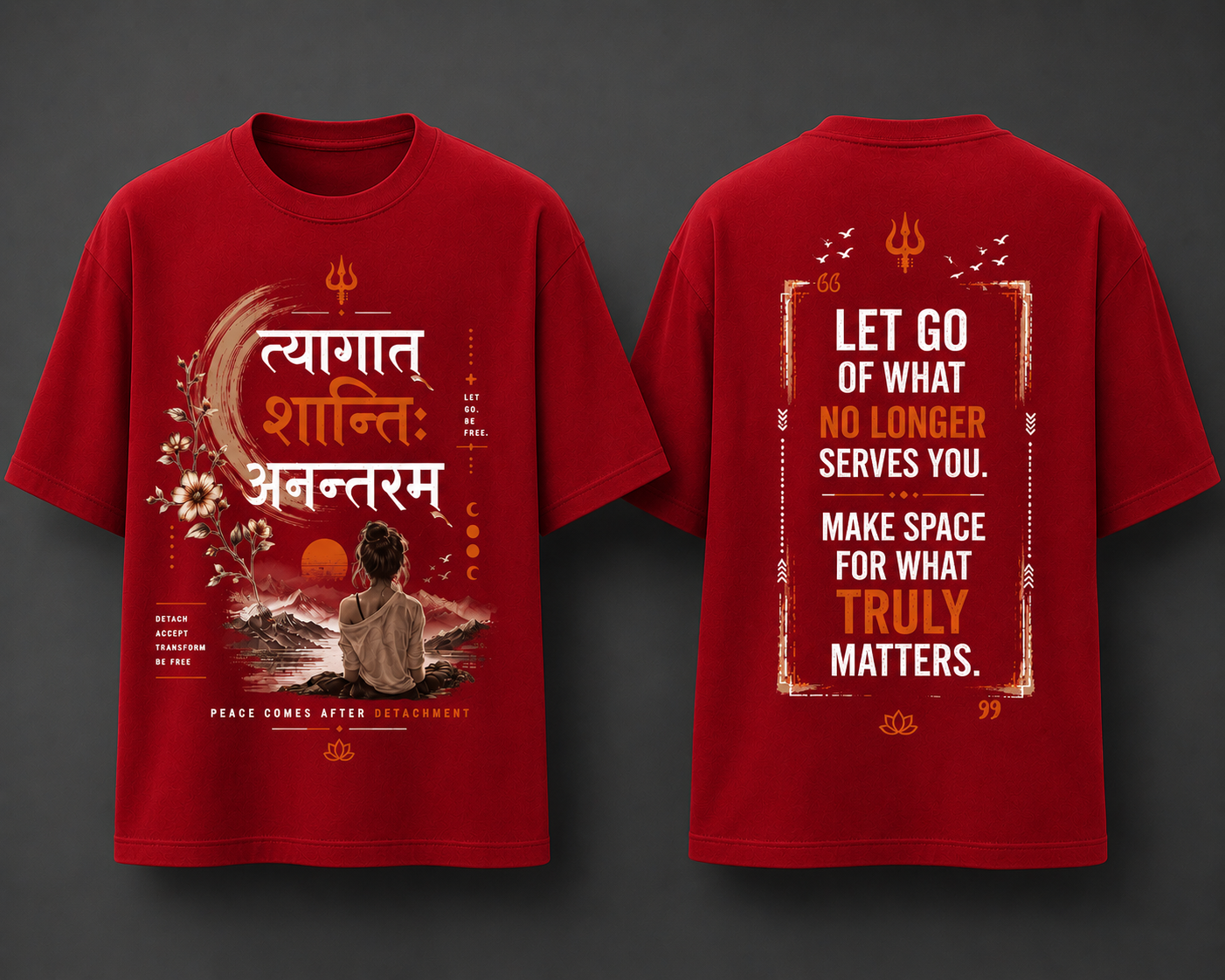 त्यागात् शान्तिः अनंतरम्! | Women t-shirt