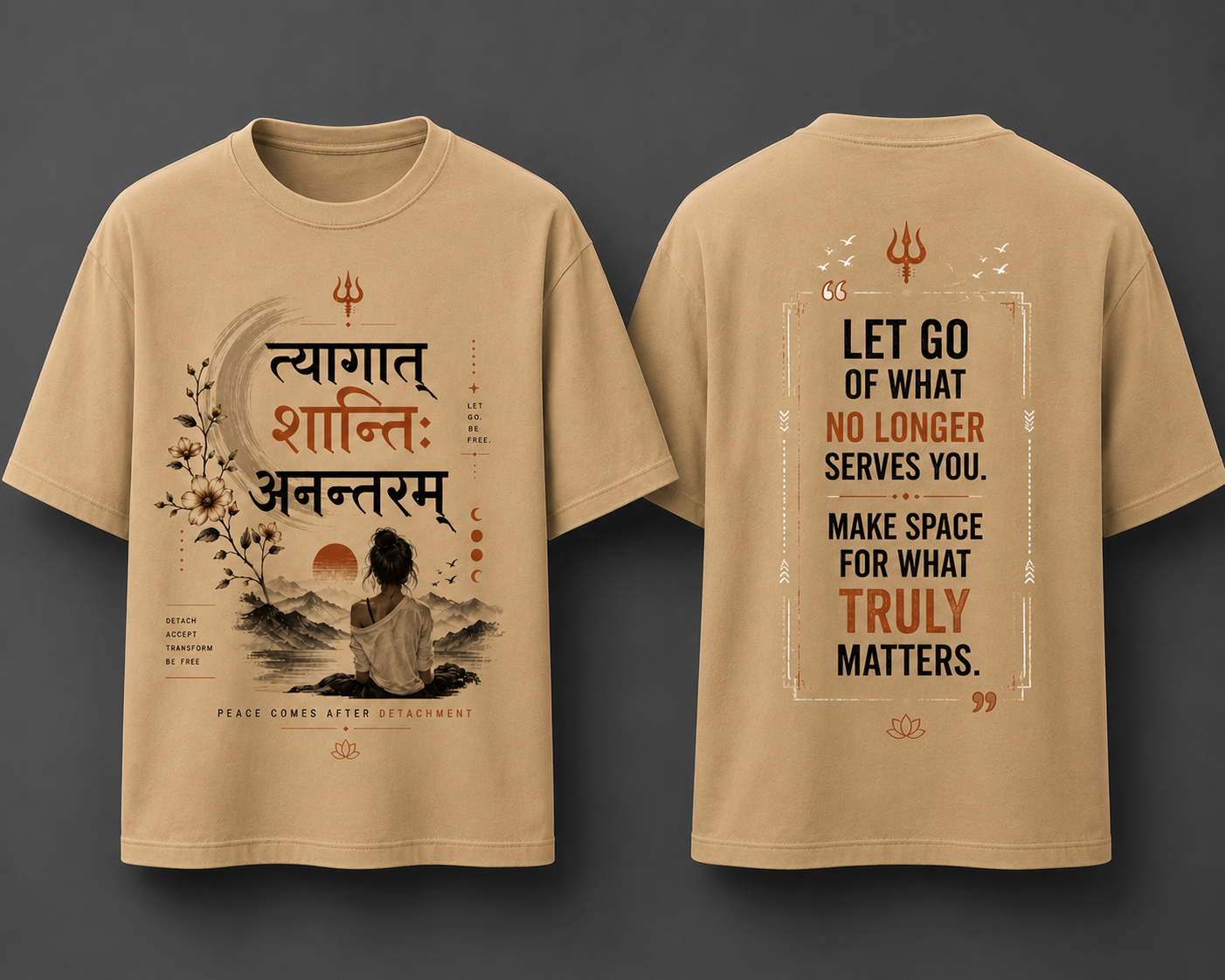 त्यागात् शान्तिः अनंतरम्! | Women t-shirt